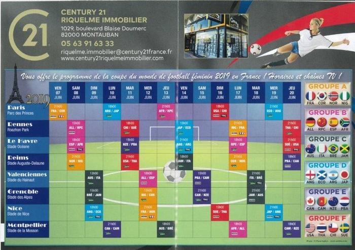 Calendrier des phases de poules