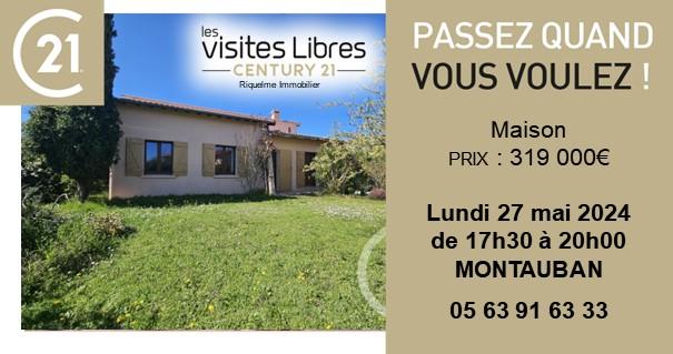 Visite libre maison proche AUCHAN 82000 MONTAUBAN par CENTURY 21 Riquelme Immobilier