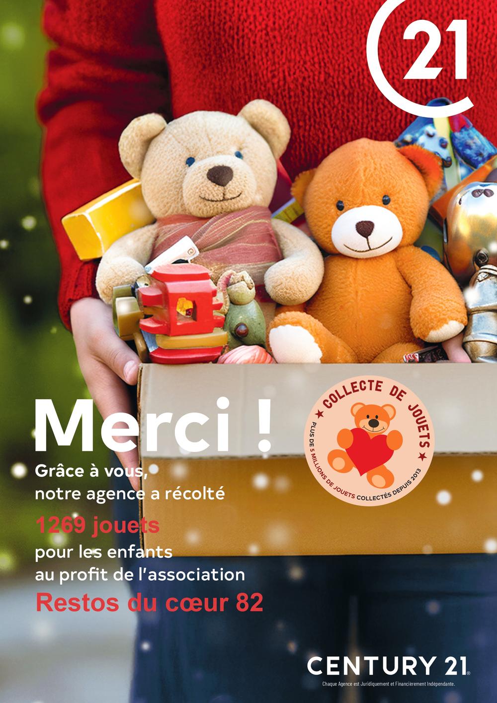 Bilan de la collecte des jouets 2025 par CENTURY 21 Riquelme Immobilier