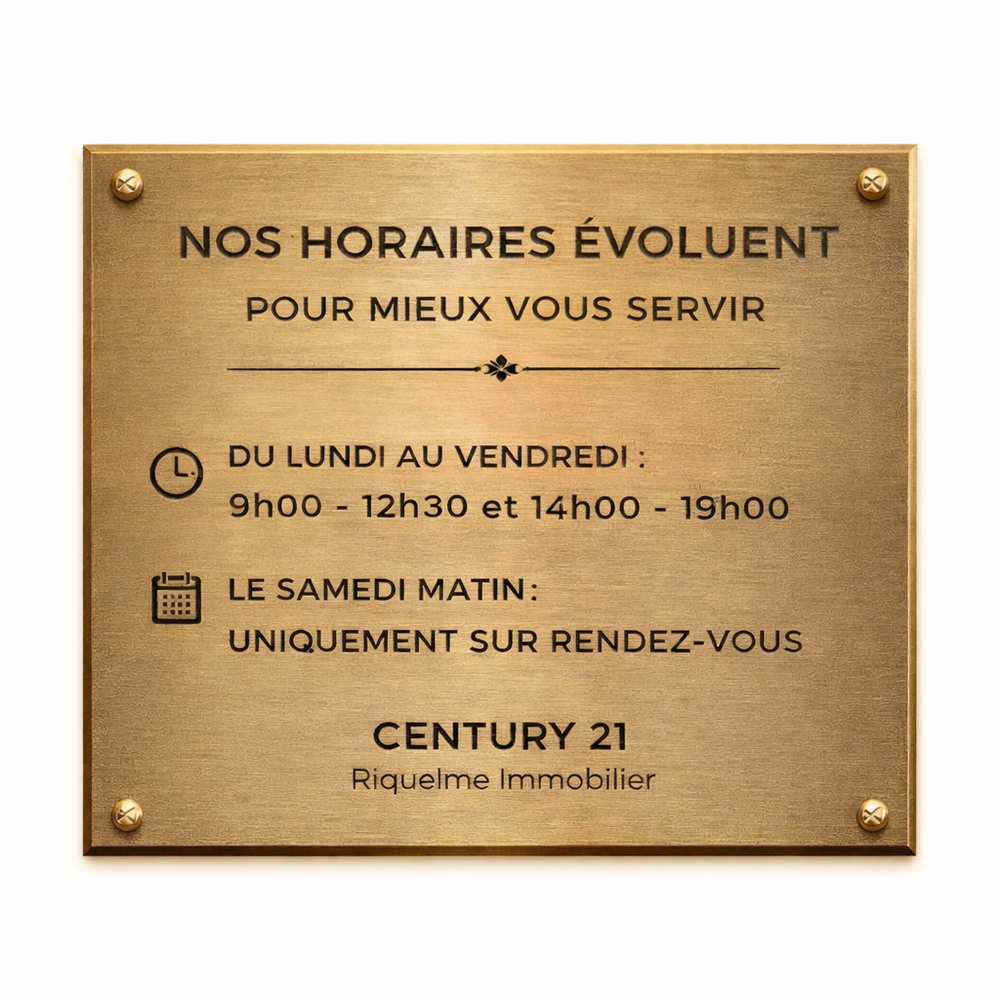 Nouveaux horaires de l'agence Century 21 Riquelme Immobilier de Montauban
