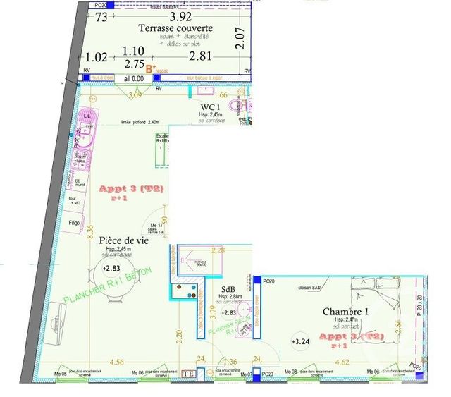 Appartement à vendre - 2 pièces - 55.31 m2 - MONTAUBAN - 82 - MIDI-PYRENEES - Century 21 Riquelme Immobilier
