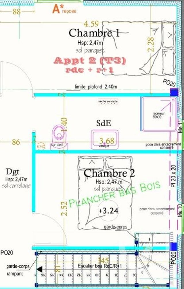 Appartement Duplex à vendre - 3 pièces - 71.81 m2 - MONTAUBAN - 82 - MIDI-PYRENEES - Century 21 Riquelme Immobilier
